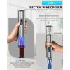 imageCIRCLE JOY Electric Wine Opener 7in1 Stainless Steel Rechargeable Electric Wine Bottle Opener Gift Set with Automatic Vacuum Pump Foil Cutter Wine Pourer 2 Vacuum Stoppers ampamp Charging StationSilverRechargeable