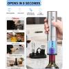 imageCIRCLE JOY Electric Wine Opener Rechargeable 5in1 Stainless Steel Wine Bottle Opener Premium Gift Set with Foil Cutter Wine Aerator Pourer Wine Drip Ring ampamp Vacuum Stopper for Wine Lovers5in1 Rechargeable Wine Set  Silver