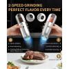 imageCIRCLE JOY Rechargeable Salt and Pepper Grinder Set Gravity Sensor Electric Salt and Pepper Grinder Set with External Adjustment 176ml Capacity and Onehanded Operation BlackSilver