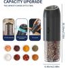 imageCIRCLE JOY Rechargeable Salt and Pepper Grinder Set Gravity Sensor Electric Salt and Pepper Grinder Set with External Adjustment 176ml Capacity and Onehanded Operation BlackBlack