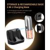 imageCIRCLE JOY Rechargeable Salt and Pepper Grinder Set Gravity Sensor Electric Salt and Pepper Grinder Set with External Adjustment 176ml Capacity and Onehanded Operation BlackSilver