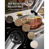imageCIRCLE JOY Electric Salt and Pepper Grinder Set Stainless Steel Rechargeable Pepper Mill Set with Charging Base 110ML TopFill Adjustable Coarseness LED Light OneHand Operation Gift IdeaRechargeable Set with Charging BaseSilver