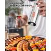imageCIRCLE JOY Electric Salt and Pepper Grinder Set Stainless Steel Rechargeable Pepper Mill Set with Charging Base 110ML TopFill Adjustable Coarseness LED Light OneHand Operation Gift IdeaRechargeable Set with Charging BaseSilver