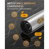imageCIRCLE JOY Electric Salt and Pepper Grinder Set Stainless Steel Rechargeable Pepper Mill Set with Charging Base 110ML TopFill Adjustable Coarseness LED Light OneHand Operation Gift Idea2Speed Rechargeable Set with Charging Base  Silver