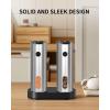 imageCIRCLE JOY Electric Salt and Pepper Grinder Set Stainless Steel Rechargeable Pepper Mill Set with Charging Base 110ML TopFill Adjustable Coarseness LED Light OneHand Operation Gift IdeaRechargeable Set with Charging BaseSilver