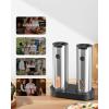 imageCIRCLE JOY Electric Salt and Pepper Grinder Set Stainless Steel Rechargeable Pepper Mill Set with Charging Base 110ML TopFill Adjustable Coarseness LED Light OneHand Operation Gift IdeaRechargeable Set with Charging BaseSilver