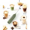 imageCIRCLE JOY Rechargeable Milk Frother Handheld with Stand Coffee Frother Wand Drink Mixer with Dual Spring Whisk for Coffee Cappuccino Lattes Frappe Matcha and Hot Chocolate GreenGreen
