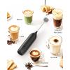 imageCIRCLE JOY Rechargeable Milk Frother Handheld with Stand Coffee Frother Wand Drink Mixer with Dual Spring Whisk for Coffee Cappuccino Lattes Frappe Matcha and Hot Chocolate GreenBlackwith Stand