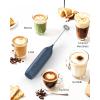 imageCIRCLE JOY Rechargeable Milk Frother Handheld with Stand Coffee Frother Wand Drink Mixer with Dual Spring Whisk for Coffee Cappuccino Lattes Frappe Matcha and Hot Chocolate GreenBluewith Stand