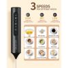 imageCIRCLE JOY Rechargeable Handheld Milk Frother Wand with 3 Variable Speeds 3 Whisks and Storage Box Electric Drink Mixer for Latte Cappuccino Hot Chocolate Eggs and Protein Powder Black