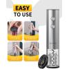 image:imageCIRCLE JOY Electric Wine Bottle Opener Set Stainless Steel Rechargeable Wine Opener 8in1 Wine Gift Set with Charging base Foil Cutter Wine Aerator Pourer Vacuum Pump amp 2 Wine Stoppers5in1 Rechargeable Wine Gift Set  Silver