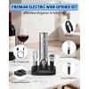 image:imageCIRCLE JOY Electric Wine Bottle Opener Set Stainless Steel Rechargeable Wine Opener 8in1 Wine Gift Set with Charging base Foil Cutter Wine Aerator Pourer Vacuum Pump amp 2 Wine Stoppers5in1 Rechargeable Wine Set  Silver