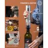 image:imageCIRCLE JOY Electric Wine Bottle Opener Set Stainless Steel Rechargeable Wine Opener 8in1 Wine Gift Set with Charging base Foil Cutter Wine Aerator Pourer Vacuum Pump amp 2 Wine Stoppers6in1 Rechargeable Set  Silver