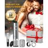 image:imageCIRCLE JOY Electric Wine Bottle Opener Set Stainless Steel Rechargeable Wine Opener 8in1 Wine Gift Set with Charging base Foil Cutter Wine Aerator Pourer Vacuum Pump amp 2 Wine Stoppers5in1 Rechargeable Wine Gift Set  Silver