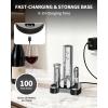 image:imageCIRCLE JOY Electric Wine Bottle Opener Set Stainless Steel Rechargeable Wine Opener 8in1 Wine Gift Set with Charging base Foil Cutter Wine Aerator Pourer Vacuum Pump amp 2 Wine Stoppers8in1 Rechargeable Wine Set  Silver