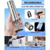 image:imageCIRCLE JOY Electric Wine Bottle Opener Set Stainless Steel Rechargeable Wine Opener 8in1 Wine Gift Set with Charging base Foil Cutter Wine Aerator Pourer Vacuum Pump amp 2 Wine Stoppers5in1 Rechargeable Wine Set  Silver