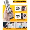 image:imageCIRCLE JOY Electric Wine Bottle Opener Set Stainless Steel Rechargeable Wine Opener 8in1 Wine Gift Set with Charging base Foil Cutter Wine Aerator Pourer Vacuum Pump amp 2 Wine Stoppers5in1 Rechargeable Wine Gift Set  Silver