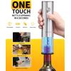 image:imageCIRCLE JOY Electric Wine Bottle Opener Set Stainless Steel Rechargeable Wine Opener 8in1 Wine Gift Set with Charging base Foil Cutter Wine Aerator Pourer Vacuum Pump amp 2 Wine Stoppers5in1 Rechargeable Wine Gift Set  Silver