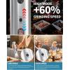 image:imageCIRCLE JOY Electric Salt and Pepper Grinder Set with Rechargeable Base Upgraded Stainless Steel Automatic Salt and Pepper Shakers with 2 Grinding Speeds External Adjustment and 176ml Capacity SilverUpgrade 2Speed Rechargeable Set with Charging Base  Silver