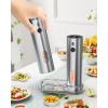 image:imageCIRCLE JOY Electric Salt and Pepper Grinder Set with Rechargeable Base Upgraded Stainless Steel Automatic Salt and Pepper Shakers with 2 Grinding Speeds External Adjustment and 176ml Capacity SilverRechargeable Set with Base  Silver
