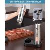 image:imageCIRCLE JOY Electric Salt and Pepper Grinder Set with Rechargeable Base Upgraded Stainless Steel Automatic Salt and Pepper Shakers with 2 Grinding Speeds External Adjustment and 176ml Capacity SilverUpgrade 2Speed Rechargeable Set with Charging Base  Silver