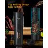 image:imageCIRCLE JOY Electric Salt and Pepper Grinder Set with Rechargeable Base Upgraded Stainless Steel Automatic Salt and Pepper Shakers with 2 Grinding Speeds External Adjustment and 176ml Capacity SilverBattery Powered Set with Base  Black