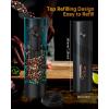 image:imageCIRCLE JOY Electric Salt and Pepper Grinder Set with Rechargeable Base Upgraded Stainless Steel Automatic Salt and Pepper Shakers with 2 Grinding Speeds External Adjustment and 176ml Capacity SilverRechargeable Set with Charging Base  Black