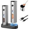 image:imageCIRCLE JOY Electric Salt and Pepper Grinder Set with Rechargeable Base Upgraded Stainless Steel Automatic Salt and Pepper Shakers with 2 Grinding Speeds External Adjustment and 176ml Capacity Silver2Speed Rechargeable Set with Charging Base  Silver