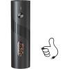 image:imageCIRCLE JOY Electric Salt and Pepper Grinder Set with Rechargeable Base Upgraded Stainless Steel Automatic Salt and Pepper Shakers with 2 Grinding Speeds External Adjustment and 176ml Capacity SilverRechargeable  Black
