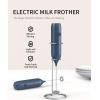 image:imageCIRCLE JOY 2Speed Rechargeable Milk Frother Hanheld Dual Coil Whisk Head Electric Coffee Frother Portable Hand Frother Wand Drink Mixer for Matcha Lattes Cappuccino Kitchen GiftsRechargeableBlueWith Stand