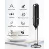 image:imageCIRCLE JOY 2Speed Rechargeable Milk Frother Hanheld Dual Coil Whisk Head Electric Coffee Frother Portable Hand Frother Wand Drink Mixer for Matcha Lattes Cappuccino Kitchen GiftsBatteryBlack