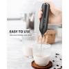 image:imageCIRCLE JOY 2Speed Rechargeable Milk Frother Hanheld Dual Coil Whisk Head Electric Coffee Frother Portable Hand Frother Wand Drink Mixer for Matcha Lattes Cappuccino Kitchen GiftsBatteryBlack
