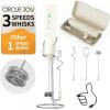 image:imageCIRCLE JOY Rechargeable Handheld Milk Frother Wand with Stand 3 Variable Speeds 3 Whisks and Storage Box Electric Drink Mixer for Latte Cappuccino Hot Chocolate Eggs and Protein Powder BeigeRechargeable with Storage Stand and Box  Beige