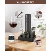image:imageCIRCLE JOY Rechargeable Electric Wine Opener 6In1 Cordless Electric Wine Bottle Opener with Pourer Foil Cutter 2 Vacuum Preservation Stoppers and Storage Base Gifts for Wine Lovers