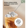 image:imageCIRCLE JOY Rechargeable 2Speed Handheld Milk Frother with Stand Dual Spring Whisk Electric Foamer Portable amp Detachable Coffee Frother Wand Drink Mixer for Lattes Macchiato Hot Chocolate SilverStorage CoverGreen