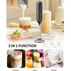 image:imageCIRCLE JOY Rechargeable 2Speed Handheld Milk Frother with Stand Dual Spring Whisk Electric Foamer Portable amp Detachable Coffee Frother Wand Drink Mixer for Lattes Macchiato Hot Chocolate SilverStand Black 1