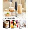 image:imageCIRCLE JOY Rechargeable 2Speed Handheld Milk Frother with Stand Dual Spring Whisk Electric Foamer Portable amp Detachable Coffee Frother Wand Drink Mixer for Lattes Macchiato Hot Chocolate SilverCStand Black
