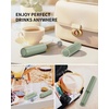 image:imageCIRCLE JOY Rechargeable 2Speed Handheld Milk Frother with Stand Dual Spring Whisk Electric Foamer Portable amp Detachable Coffee Frother Wand Drink Mixer for Lattes Macchiato Hot Chocolate SilverStorage CoverGreen
