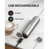 image:imageCIRCLE JOY Rechargeable 2Speed Handheld Milk Frother with Stand Dual Spring Whisk Electric Foamer Portable amp Detachable Coffee Frother Wand Drink Mixer for Lattes Macchiato Hot Chocolate SilverPStand  Storage Cover Silver