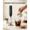 image:imageCIRCLE JOY Rechargeable 2Speed Handheld Milk Frother with Stand Dual Spring Whisk Electric Foamer Portable amp Detachable Coffee Frother Wand Drink Mixer for Lattes Macchiato Hot Chocolate SilverStand Black