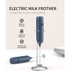 image:imageCIRCLE JOY Rechargeable 2Speed Handheld Milk Frother with Stand Dual Spring Whisk Electric Foamer Portable amp Detachable Coffee Frother Wand Drink Mixer for Lattes Macchiato Hot Chocolate SilverCStand Blue