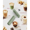 image:imageCIRCLE JOY Rechargeable 2Speed Handheld Milk Frother with Stand Dual Spring Whisk Electric Foamer Portable amp Detachable Coffee Frother Wand Drink Mixer for Lattes Macchiato Hot Chocolate SilverStorage CoverGreen