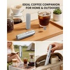 image:imageCIRCLE JOY Rechargeable 2Speed Handheld Milk Frother with Stand Dual Spring Whisk Electric Foamer Portable amp Detachable Coffee Frother Wand Drink Mixer for Lattes Macchiato Hot Chocolate SilverPStand  Storage Cover Silver