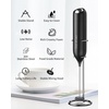 image:imageCIRCLE JOY Rechargeable 2Speed Handheld Milk Frother with Stand Dual Spring Whisk Electric Foamer Portable amp Detachable Coffee Frother Wand Drink Mixer for Lattes Macchiato Hot Chocolate SilverStand Black 1