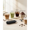 image:imageCIRCLE JOY Rechargeable 2Speed Handheld Milk Frother with Stand Dual Spring Whisk Electric Foamer Portable amp Detachable Coffee Frother Wand Drink Mixer for Lattes Macchiato Hot Chocolate SilverStand Black