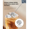 image:imageCIRCLE JOY Rechargeable 2Speed Handheld Milk Frother with Stand Dual Spring Whisk Electric Foamer Portable amp Detachable Coffee Frother Wand Drink Mixer for Lattes Macchiato Hot Chocolate SilverStorage CoverBlue