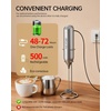 image:imageCIRCLE JOY Rechargeable 2Speed Handheld Milk Frother with Stand Dual Spring Whisk Electric Foamer Portable amp Detachable Coffee Frother Wand Drink Mixer for Lattes Macchiato Hot Chocolate SilverStand Silver
