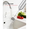 image:imageCIRCLE JOY Rechargeable 2Speed Handheld Milk Frother with Stand Dual Spring Whisk Electric Foamer Portable amp Detachable Coffee Frother Wand Drink Mixer for Lattes Macchiato Hot Chocolate SilverStorage Cover Silver