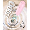image:imageCIRCLE JOY Rechargeable 2Speed Handheld Milk Frother with Stand Dual Spring Whisk Electric Foamer Portable amp Detachable Coffee Frother Wand Drink Mixer for Lattes Macchiato Hot Chocolate SilverStand  Pink