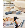 image:imageCIRCLE JOY Rechargeable 2Speed Handheld Milk Frother with Stand Dual Spring Whisk Electric Foamer Portable amp Detachable Coffee Frother Wand Drink Mixer for Lattes Macchiato Hot Chocolate SilverStorage CoverBlue